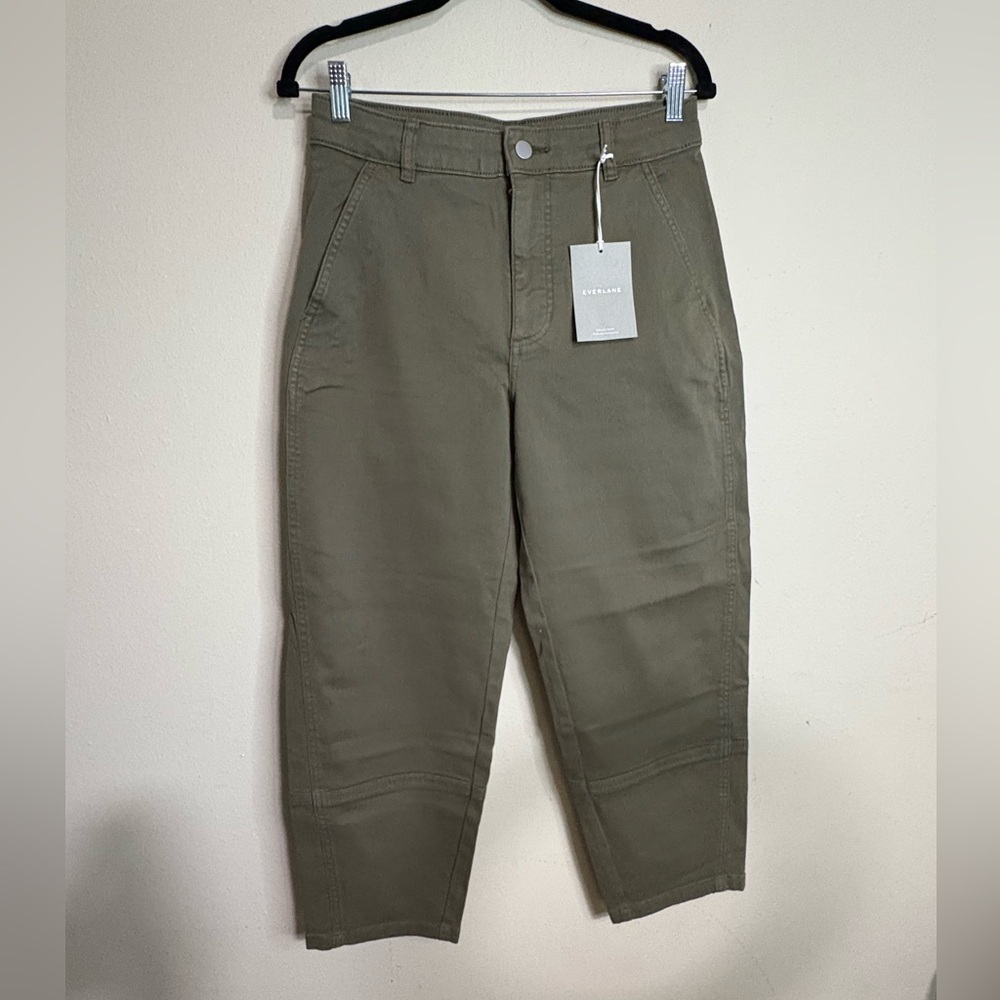 Everlane Women’s Utility Barrel Pant - Dark Moss Green - Size 8 NWT